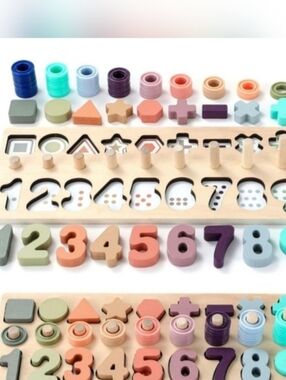 Wooden Number/Shapes Puzzle For Toddlers
